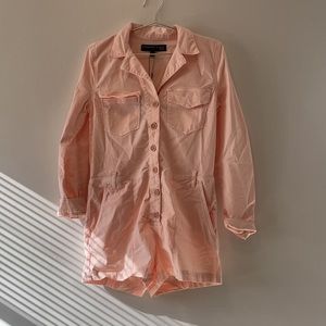 NWT VERONICA BEARD Women's Veronica Beard Winifred Twill Romper, Blush P…